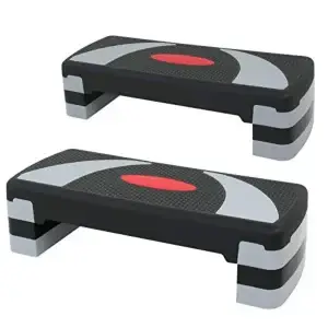 30'' Adjustable Workout Aerobic Stepper Fitness Step Platform 4-6-8 Exercise Aerobic Platform Stepper w/Risers for Home Gym Set